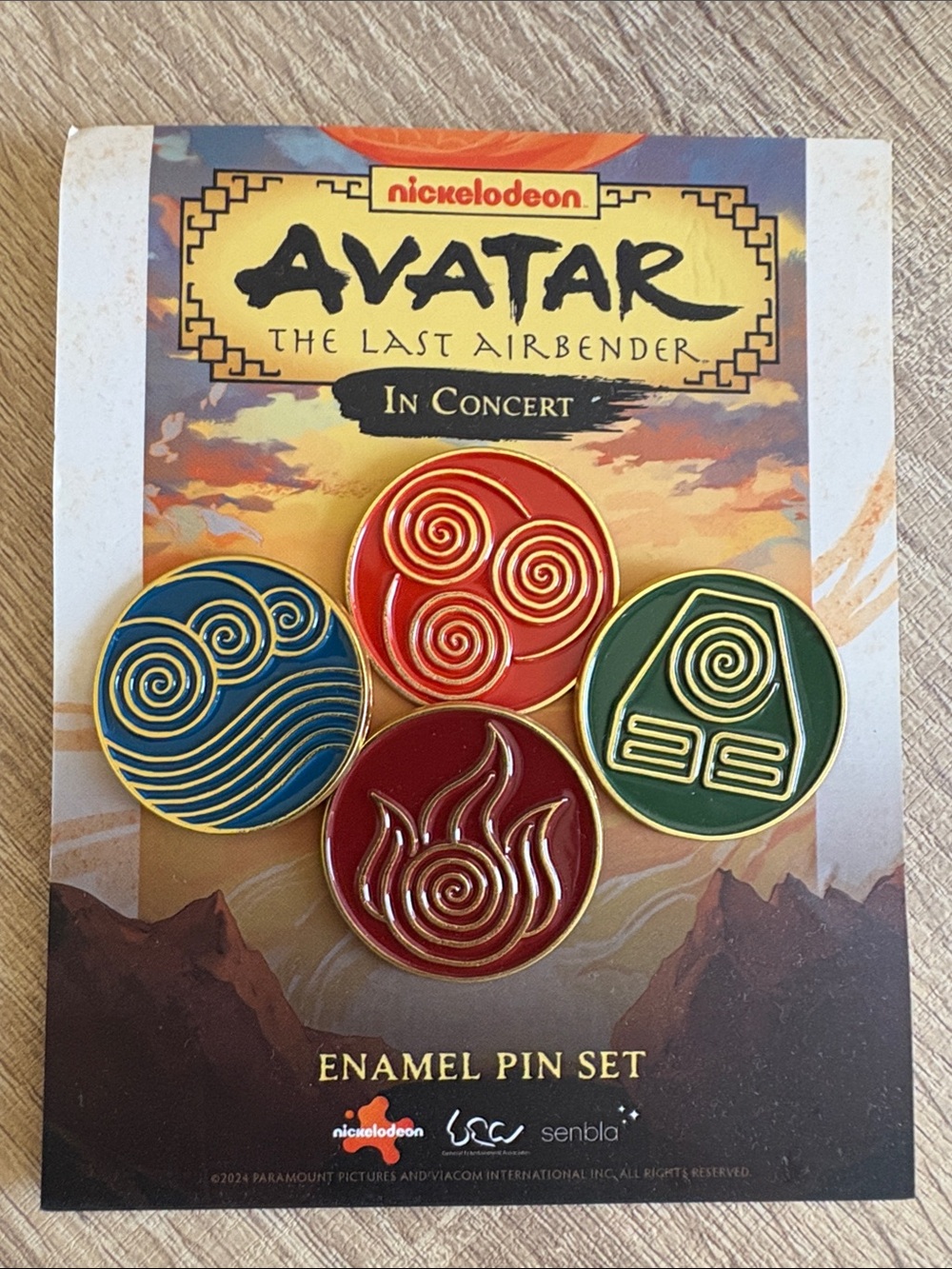 Nickelodeon Avatar: The Last Airbender Enamel Pin Set - Red, Blue, Green, Maroon